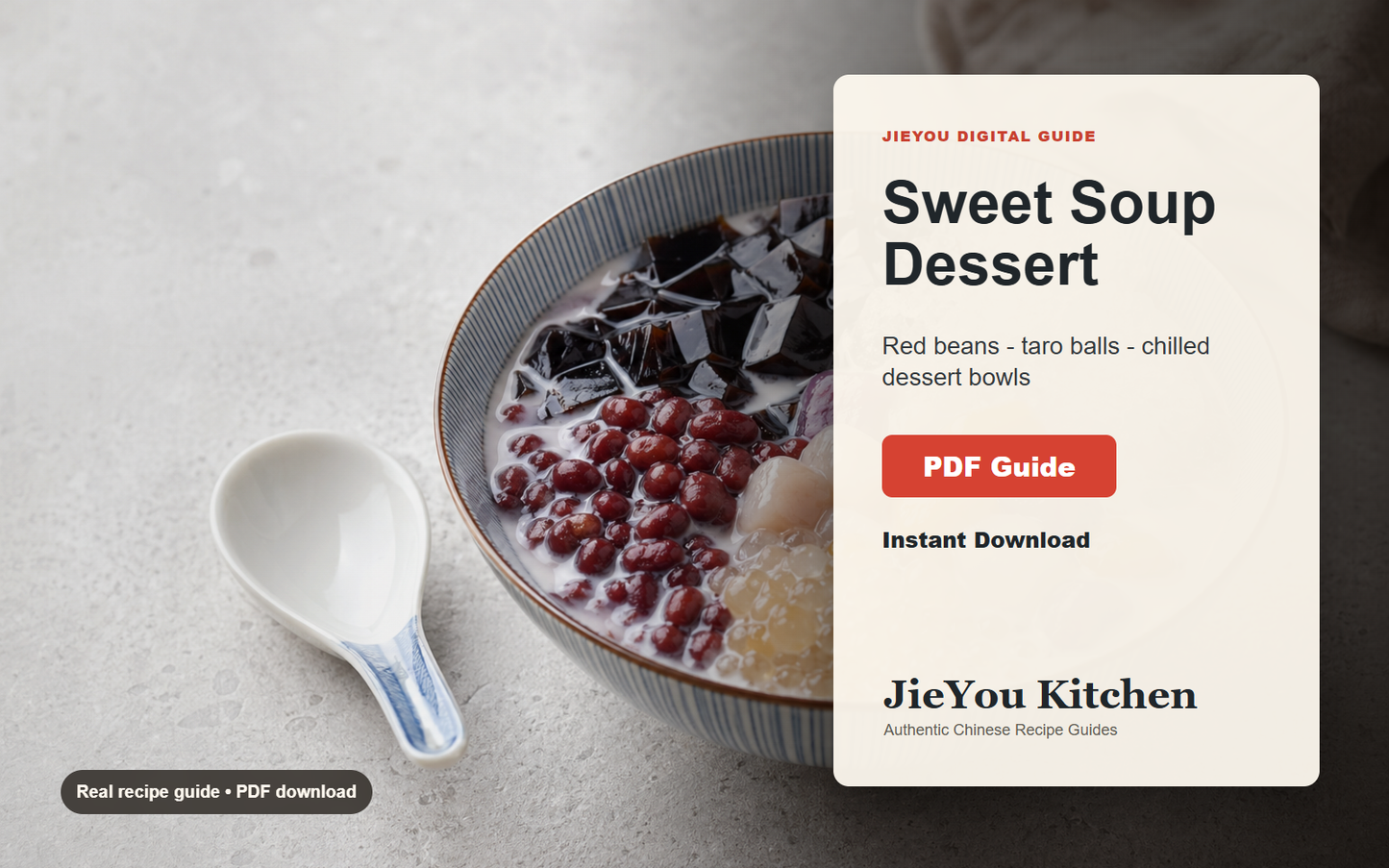 Chinese Sweet Soup & Dessert Bowl Guide wide digital guide preview with finished noodle bowl