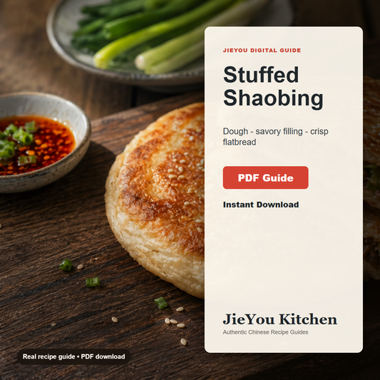 Chinese Stuffed Shaobing Flatbread Guide PDF guide cover for instant digital download