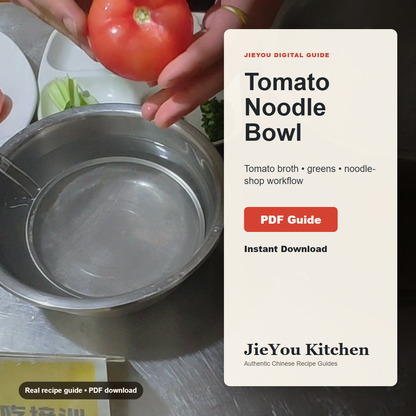 Tomato Noodle & Wild Greens Noodle Bowl Guide PDF guide cover for instant digital download